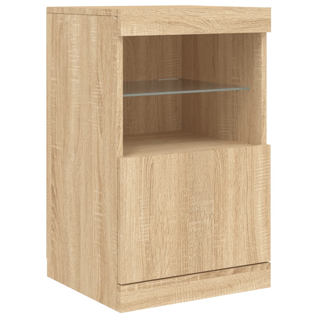 vidaXL Sideboard with LED Lights Sonoma Oak 41x37x67 cm 3