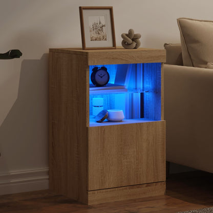 vidaXL Sideboard with LED Lights Sonoma Oak 41x37x67 cm 4