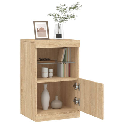 vidaXL Sideboard with LED Lights Sonoma Oak 41x37x67 cm 5