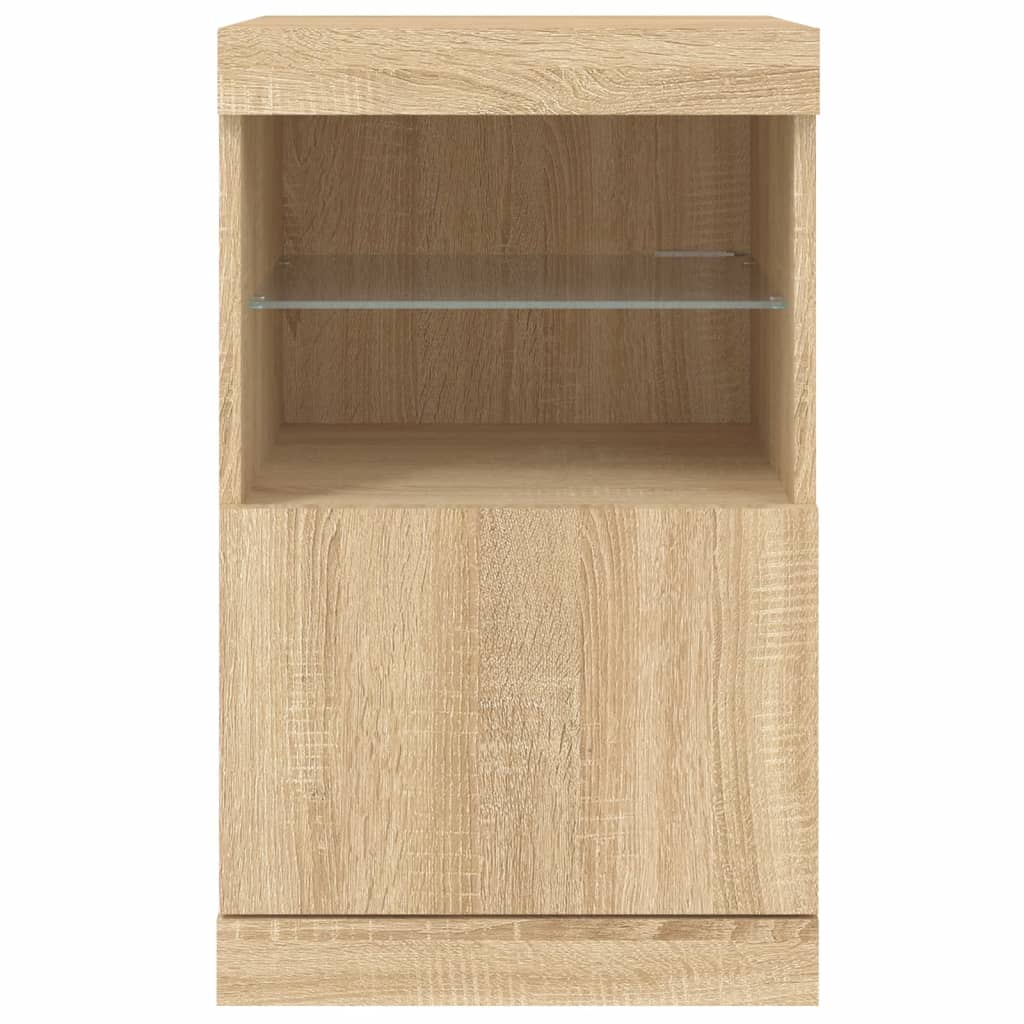 vidaXL Sideboard with LED Lights Sonoma Oak 41x37x67 cm 6