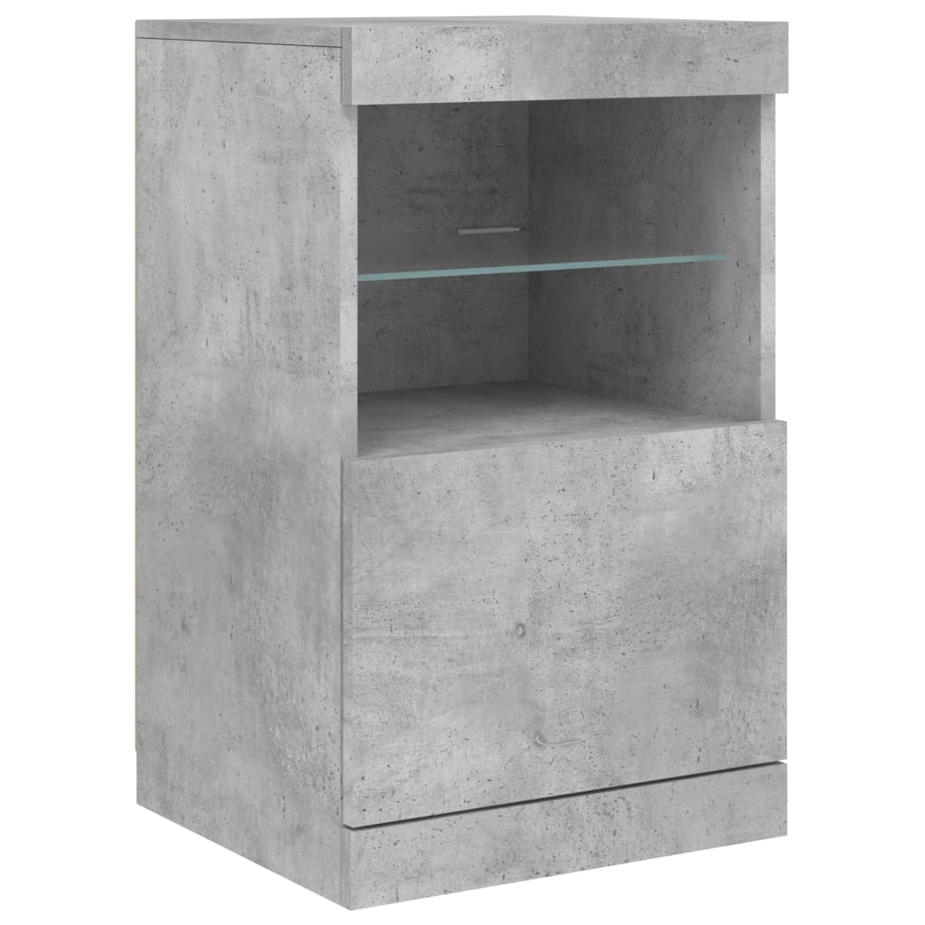 vidaXL Sideboard with LED Lights Concrete Grey 41x37x67 cm 3