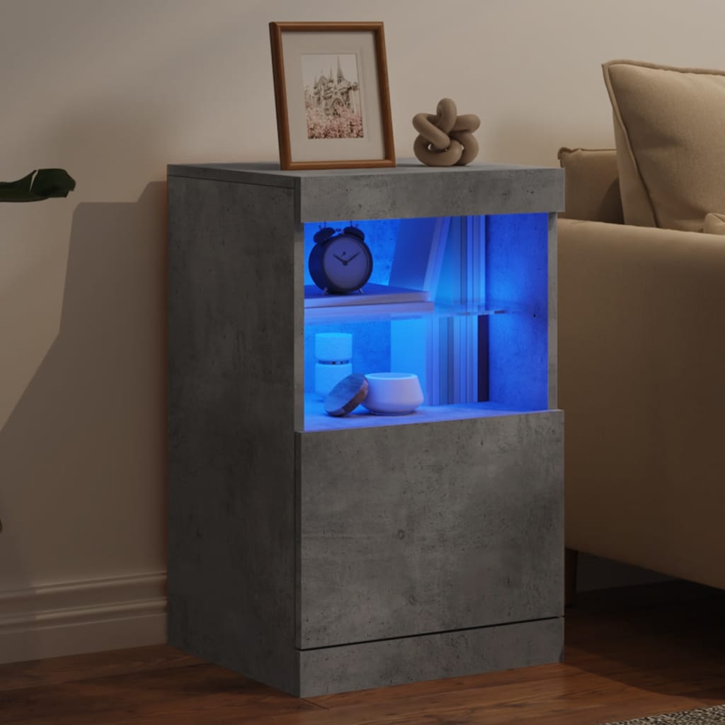 vidaXL Sideboard with LED Lights Concrete Grey 41x37x67 cm 4
