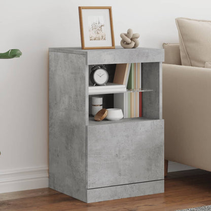 vidaXL Sideboard with LED Lights Concrete Grey 41x37x67 cm 1