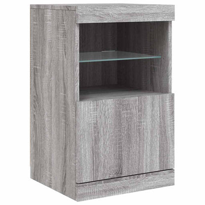 vidaXL Sideboard with LED Lights Grey Sonoma 41x37x67 cm 3