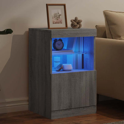 vidaXL Sideboard with LED Lights Grey Sonoma 41x37x67 cm 4