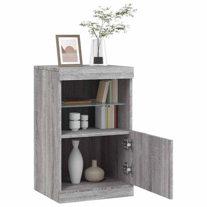 vidaXL Sideboard with LED Lights Grey Sonoma 41x37x67 cm 5