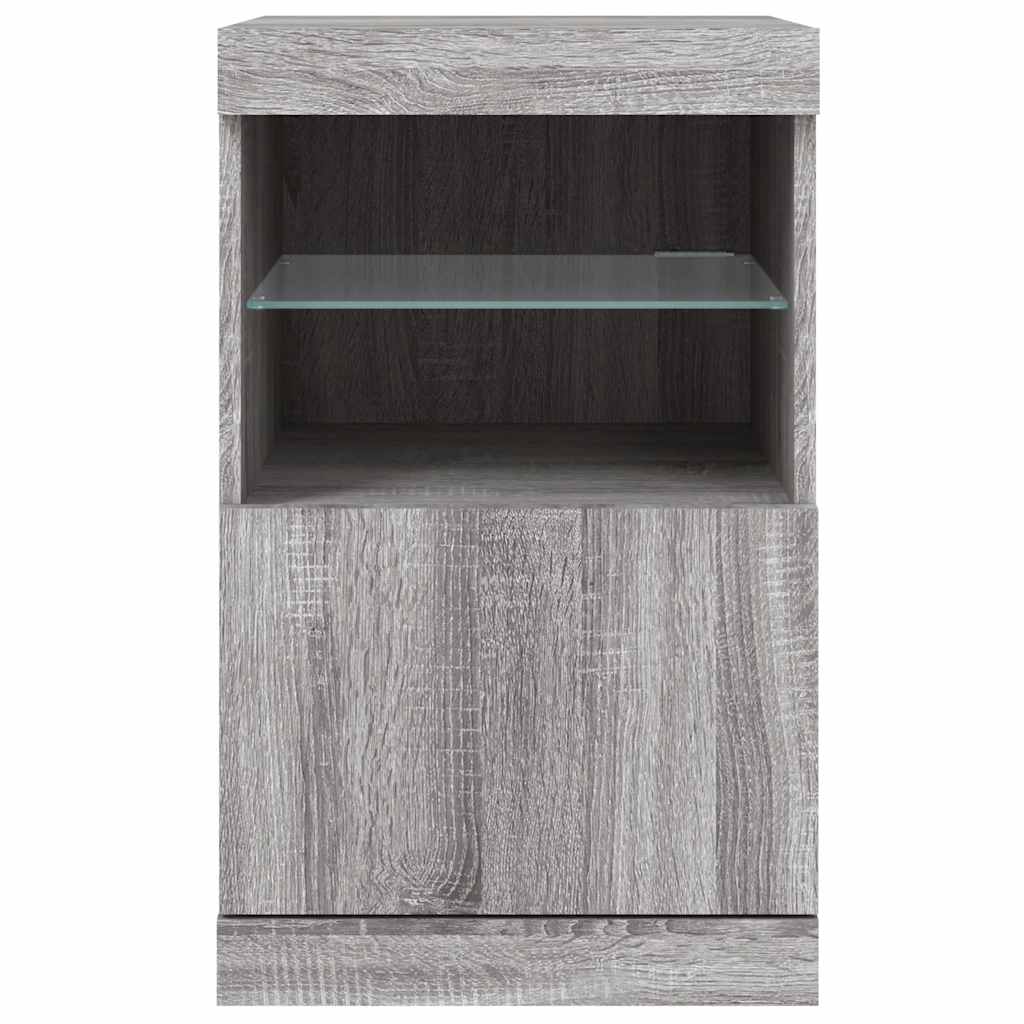 vidaXL Sideboard with LED Lights Grey Sonoma 41x37x67 cm 6