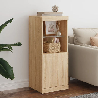 vidaXL Sideboard with LED Lights Sonoma Oak 41x37x100 cm 1