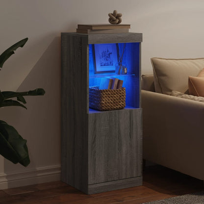 vidaXL Sideboard with LED Lights Grey Sonoma 41x37x100 cm 3