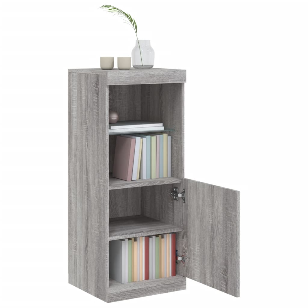 vidaXL Sideboard with LED Lights Grey Sonoma 41x37x100 cm 4