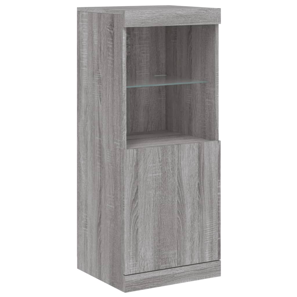 vidaXL Sideboard with LED Lights Grey Sonoma 41x37x100 cm 5