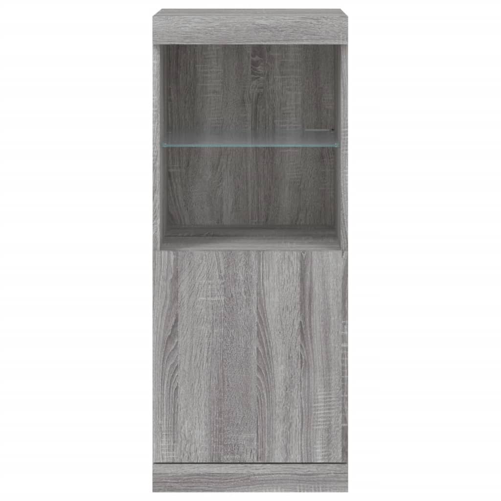vidaXL Sideboard with LED Lights Grey Sonoma 41x37x100 cm 6