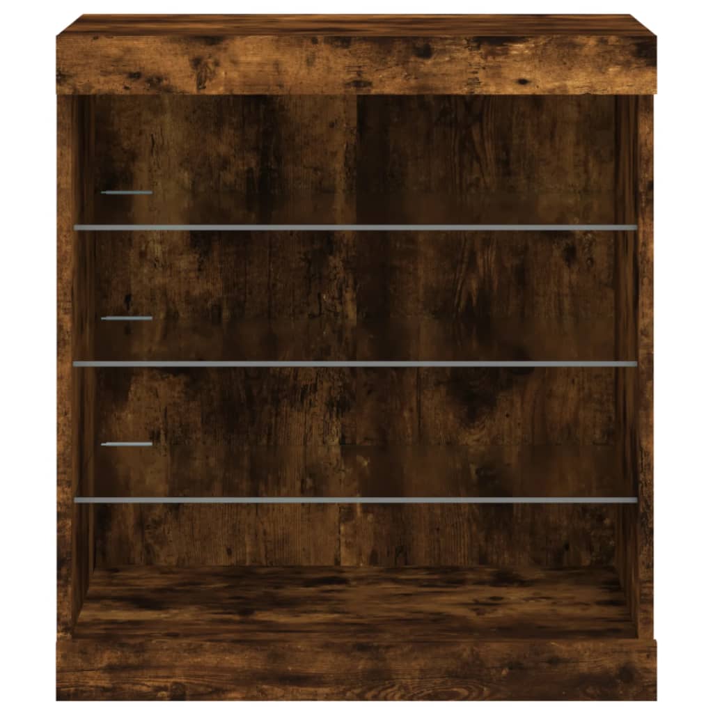 vidaXL Sideboard with LED Lights Smoked Oak 60.5x37x67 cm 6