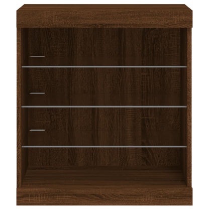 vidaXL Sideboard with LED Lights Brown Oak 60.5x37x67 cm 6