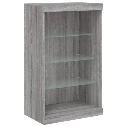 vidaXL Sideboard with LED Lights Grey Sonoma 60.5x37x100 cm 3