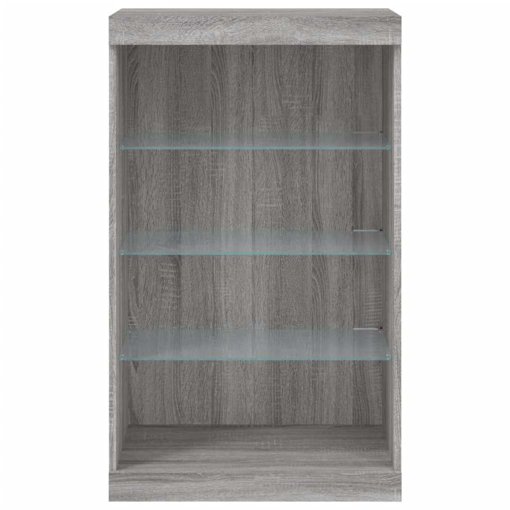 vidaXL Sideboard with LED Lights Grey Sonoma 60.5x37x100 cm 6