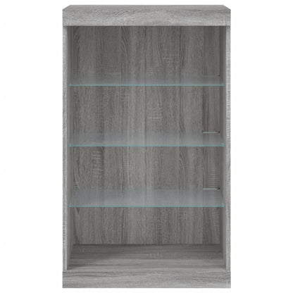vidaXL Sideboard with LED Lights Grey Sonoma 60.5x37x100 cm 6