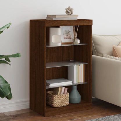 vidaXL Sideboard with LED Lights Brown Oak 60.5x37x100 cm 1