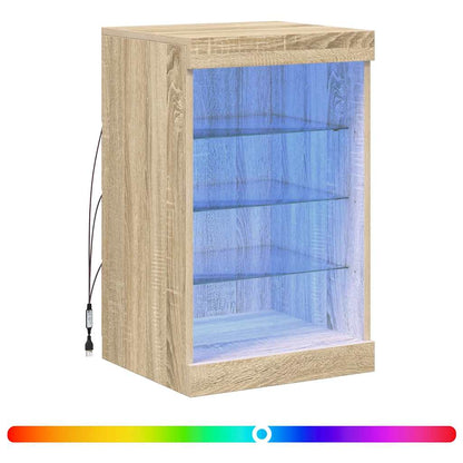 vidaXL Sideboard with LED Lights Sonoma Oak 41x37x67 cm 2