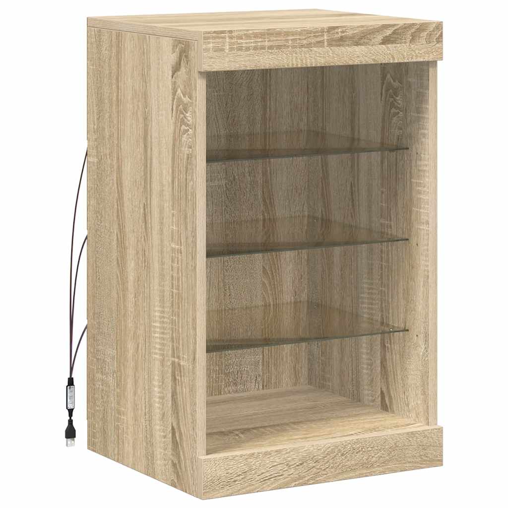 vidaXL Sideboard with LED Lights Sonoma Oak 41x37x67 cm 3