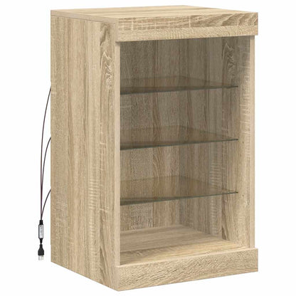 vidaXL Sideboard with LED Lights Sonoma Oak 41x37x67 cm 3