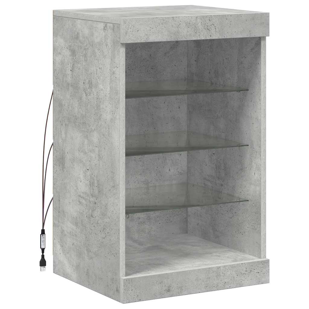 vidaXL Sideboard with LED Lights Concrete Grey 41x37x67 cm 3