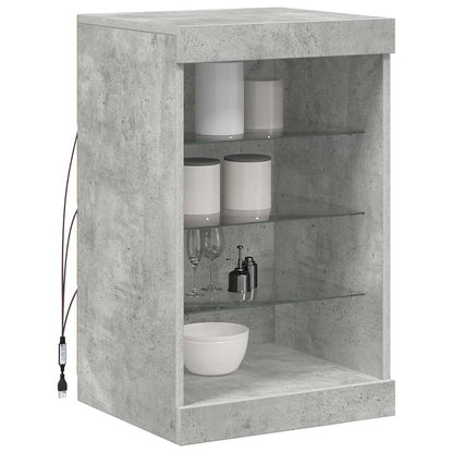 vidaXL Sideboard with LED Lights Concrete Grey 41x37x67 cm 5