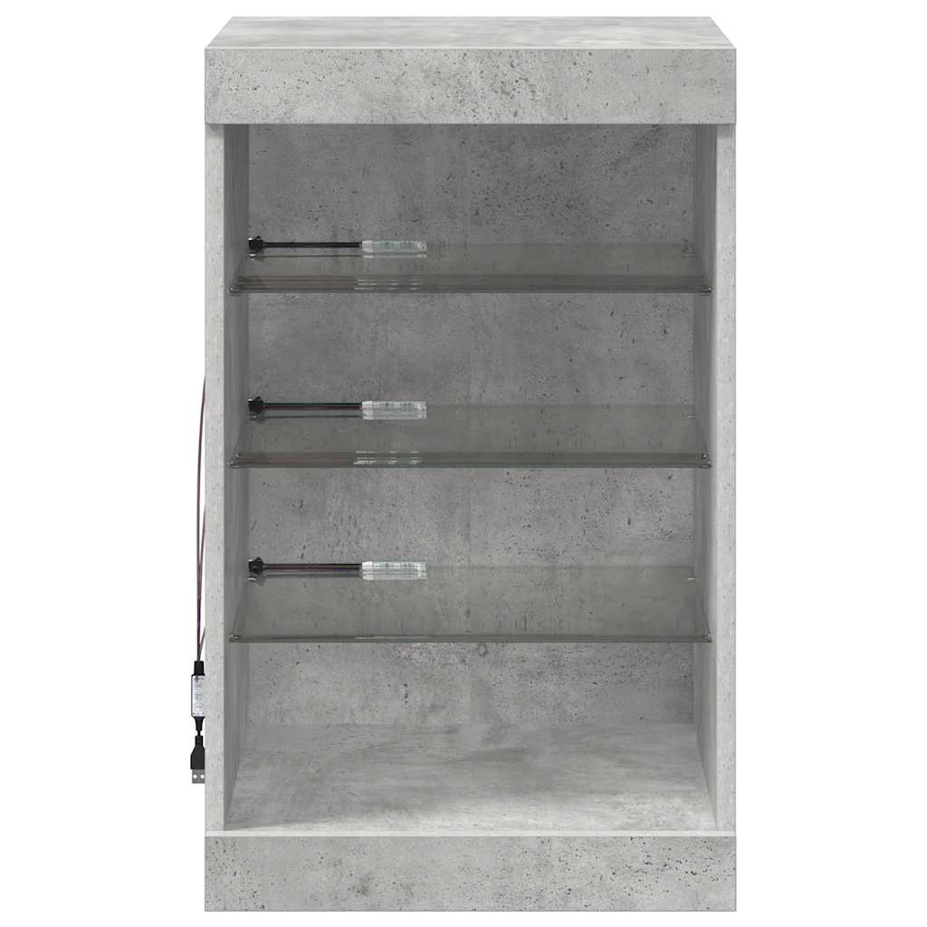 vidaXL Sideboard with LED Lights Concrete Grey 41x37x67 cm 6