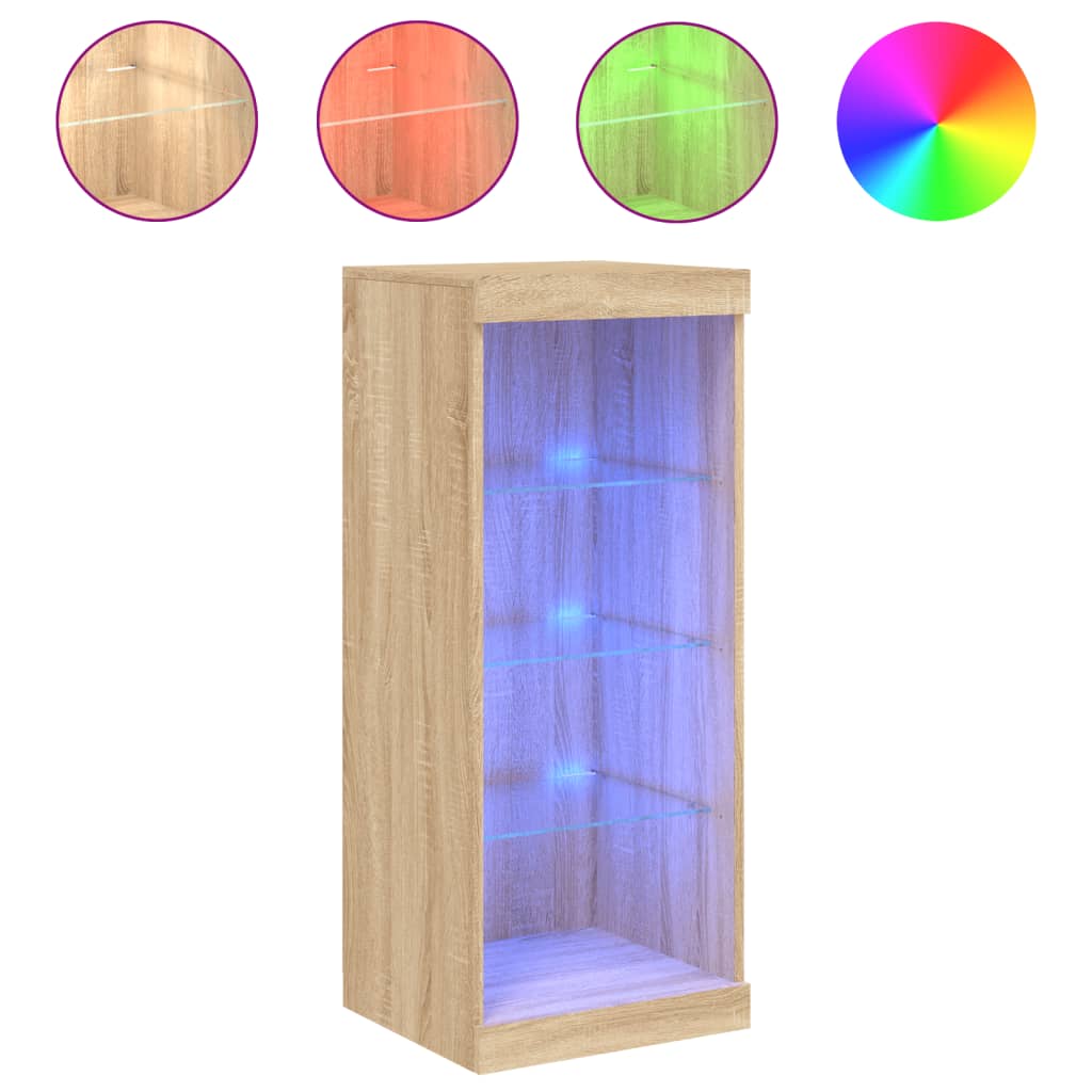 vidaXL Sideboard with LED Lights Sonoma Oak 41x37x100 cm 2