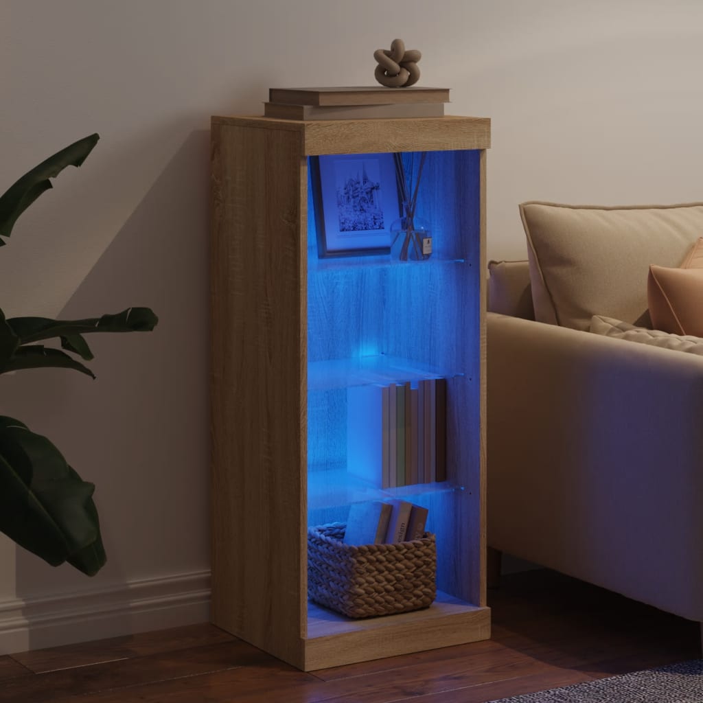vidaXL Sideboard with LED Lights Sonoma Oak 41x37x100 cm 3