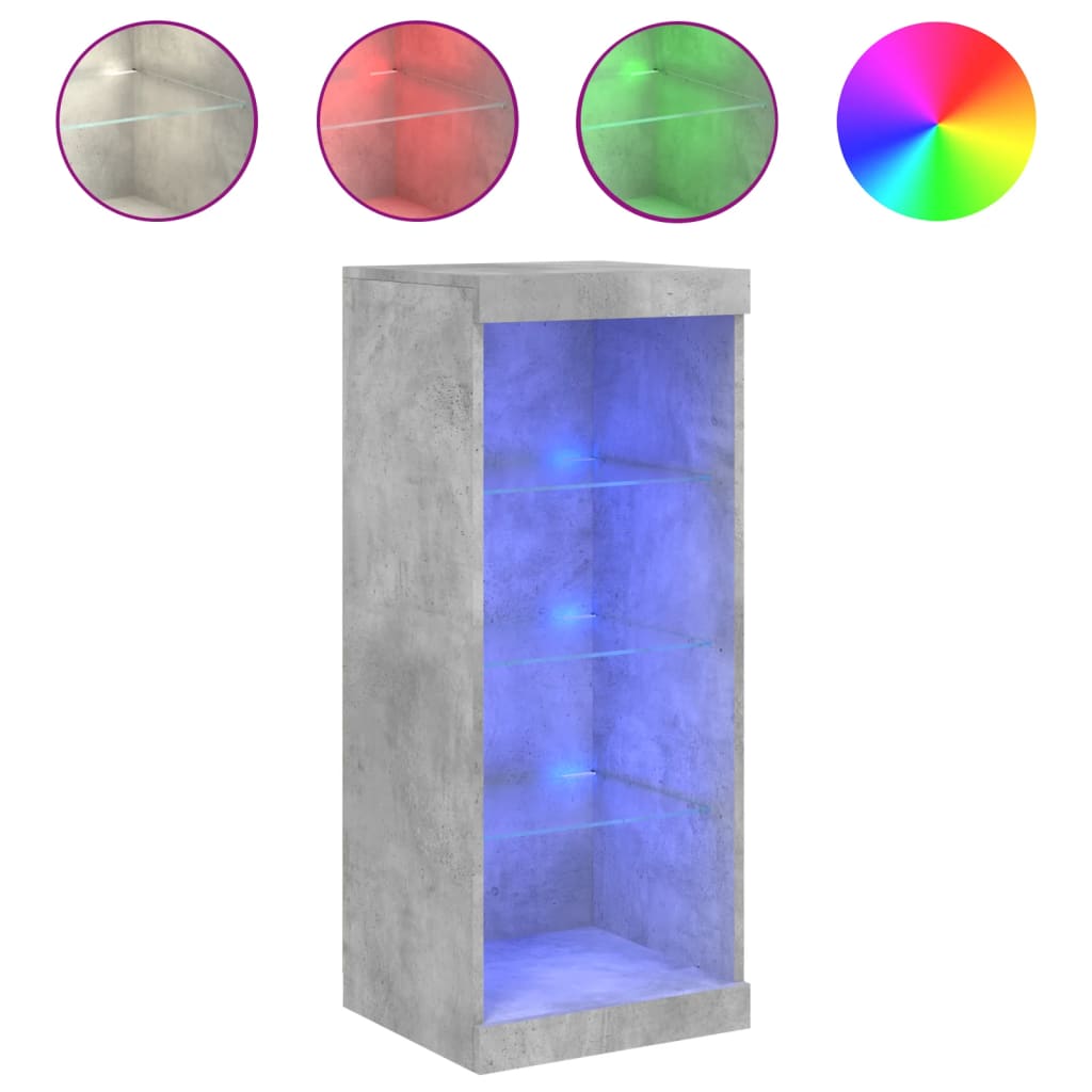 vidaXL Sideboard with LED Lights Concrete Grey 41x37x100 cm 2