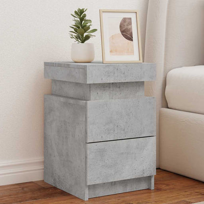 vidaXL Bedside Cabinet with LED Lights 35x39x55 cm