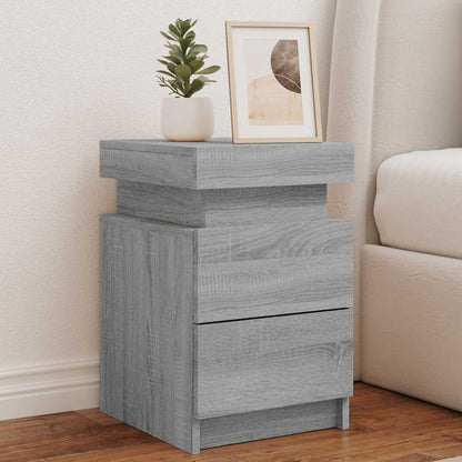 vidaXL Bedside Cabinet with LED Lights 35x39x55 cm
