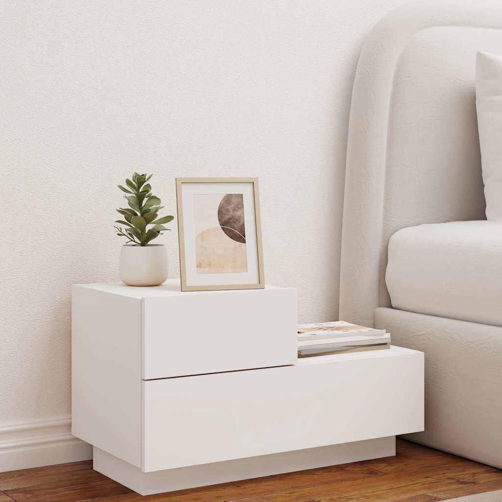 vidaXL Bedside Cabinet | White | Engineered wood | Medium | Bedside Cabinet 3