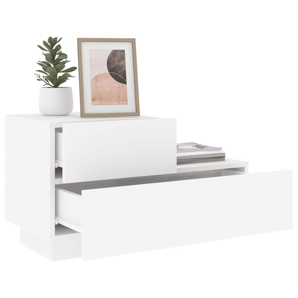vidaXL Bedside Cabinet | White | Engineered wood | Medium | Bedside Cabinet 4