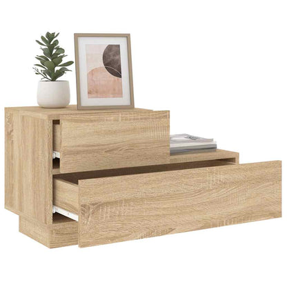 vidaXL Bedside Cabinet with LED Lights Sonoma Oak 70x36x40.5 cm 4