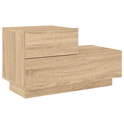 vidaXL Bedside Cabinet with LED Lights Sonoma Oak 70x36x40.5 cm 5