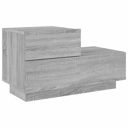 vidaXL Bedside Cabinet with LED Lights Grey Sonoma 70x36x40.5 cm 5