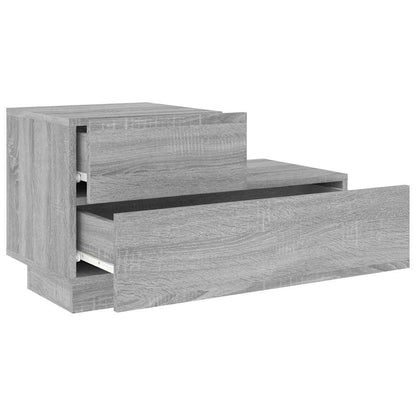 vidaXL Bedside Cabinet with LED Lights Grey Sonoma 70x36x40.5 cm 6