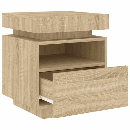 vidaXL Bedside Cabinet with LED Lights Sonoma Oak 40x39x48,5 cm 5