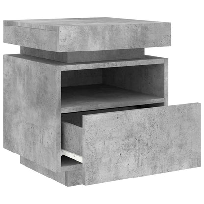 vidaXL Bedside Cabinets with LED Lights 2 pcs Concrete Grey 40x39x48,5 cm 6
