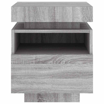 vidaXL Bedside Cabinet with LED Lights Grey Sonoma 40x39x48,5 cm 6