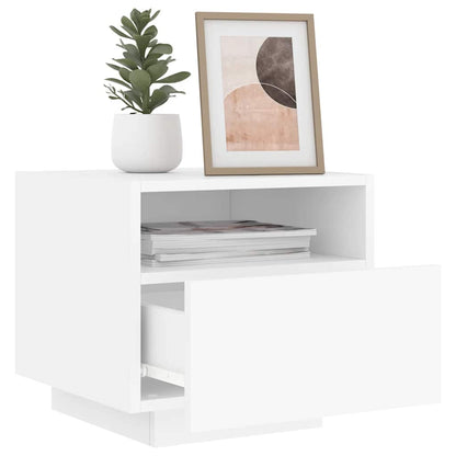 vidaXL Bedside Cabinets with LED Lights 2 pcs White 40x39x37 cm 4