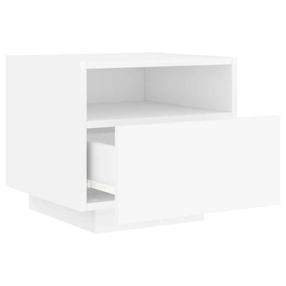 vidaXL Bedside Cabinets with LED Lights 2 pcs White 40x39x37 cm 6
