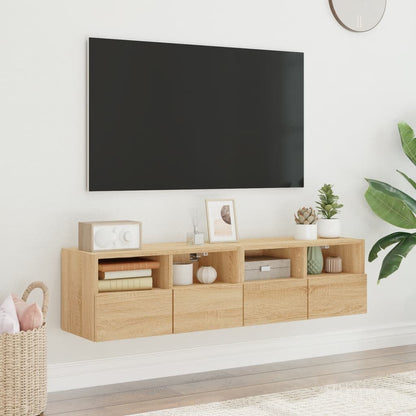 vidaXL TV Wall Cabinets 2 pcs Sonoma Oak 60x30x30 cm Engineered Wood 3