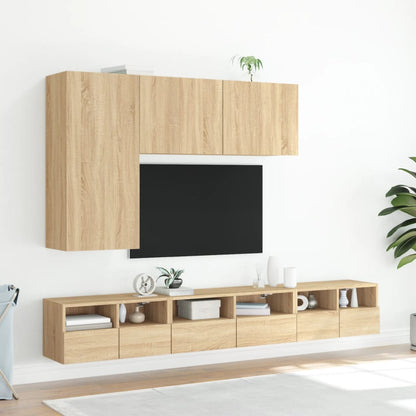 vidaXL TV Wall Cabinets 2 pcs Sonoma Oak 60x30x30 cm Engineered Wood 4