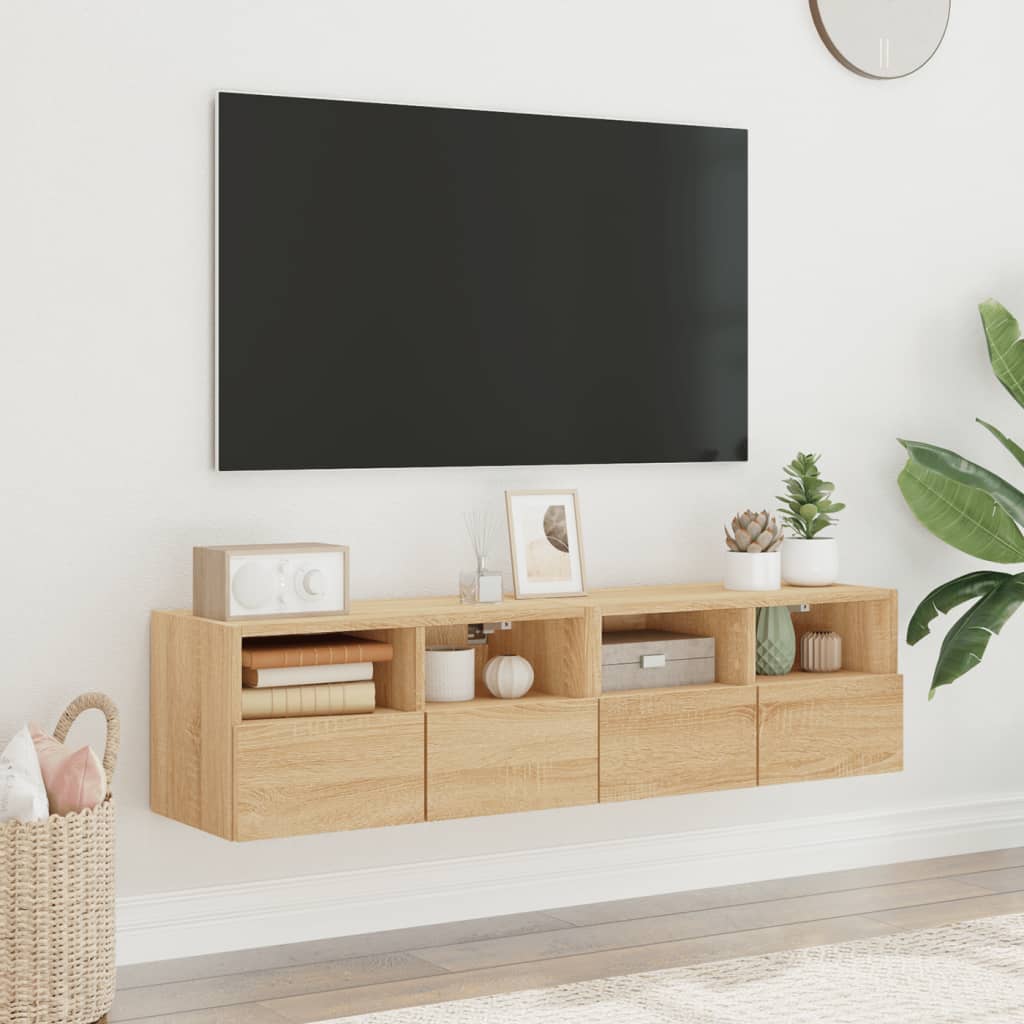 vidaXL TV Wall Cabinets 2 pcs Sonoma Oak 60x30x30 cm Engineered Wood 1