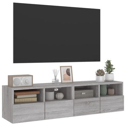 vidaXL TV Wall Cabinets 2 pcs Grey Sonoma 60x30x30 cm Engineered Wood 6