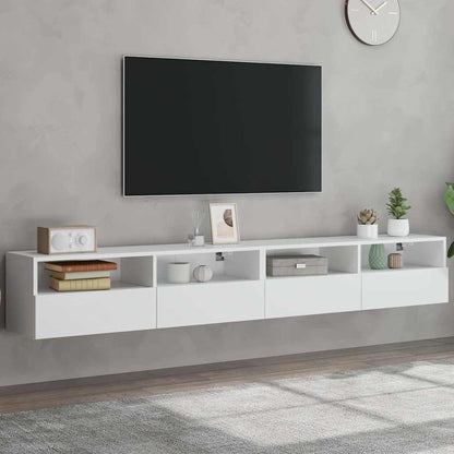 TV Wall Cabinets 100x30x30 cm Engineered Wood 2 pcs White