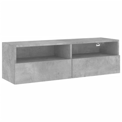 vidaXL TV Wall Cabinet Concrete Grey 100x30x30 cm Engineered Wood 2
